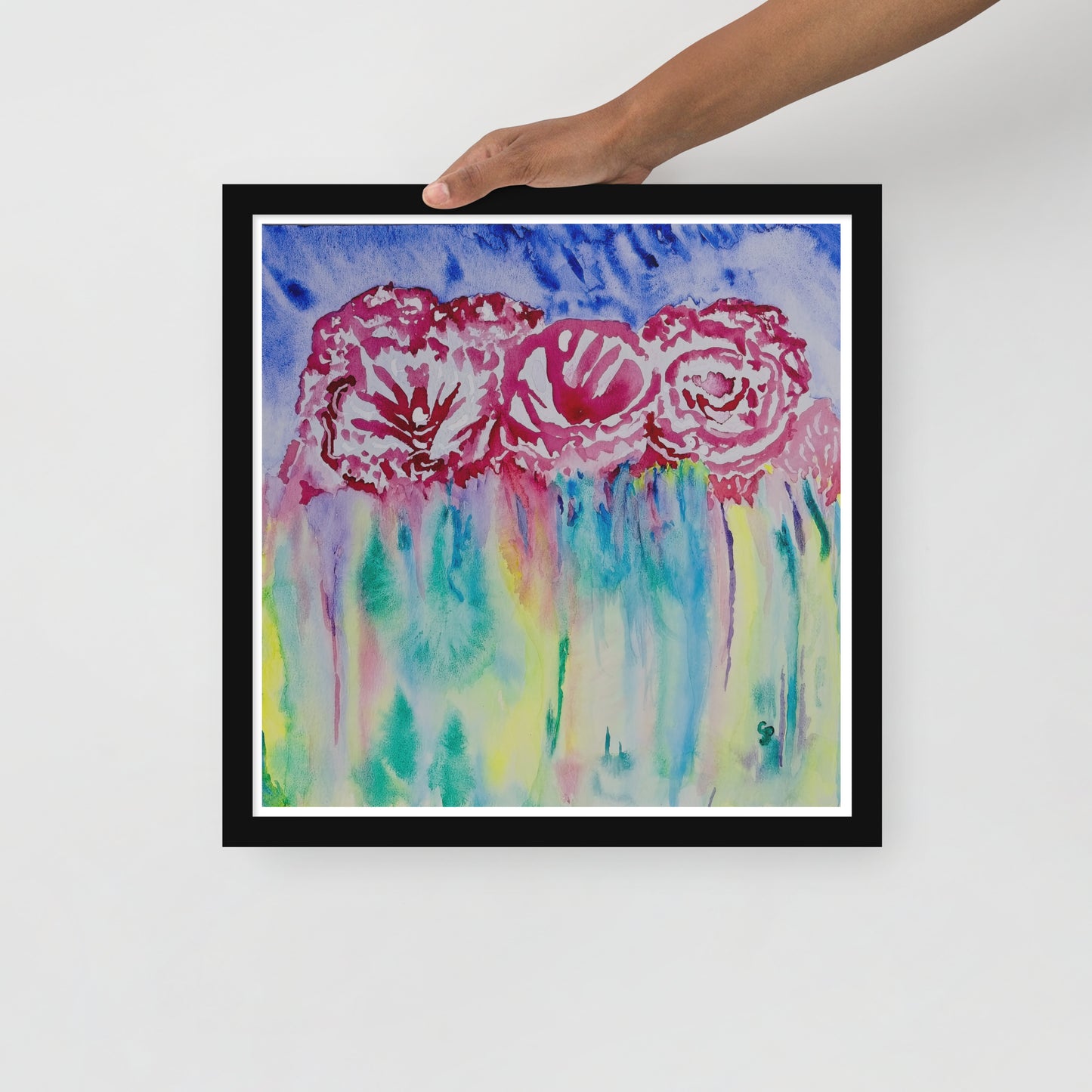 Original wall art featuring floral watercolor art design, perfect for home decor, gallery walls, or office spaces—high-quality artwork that adds color, character, and creativity to any room.