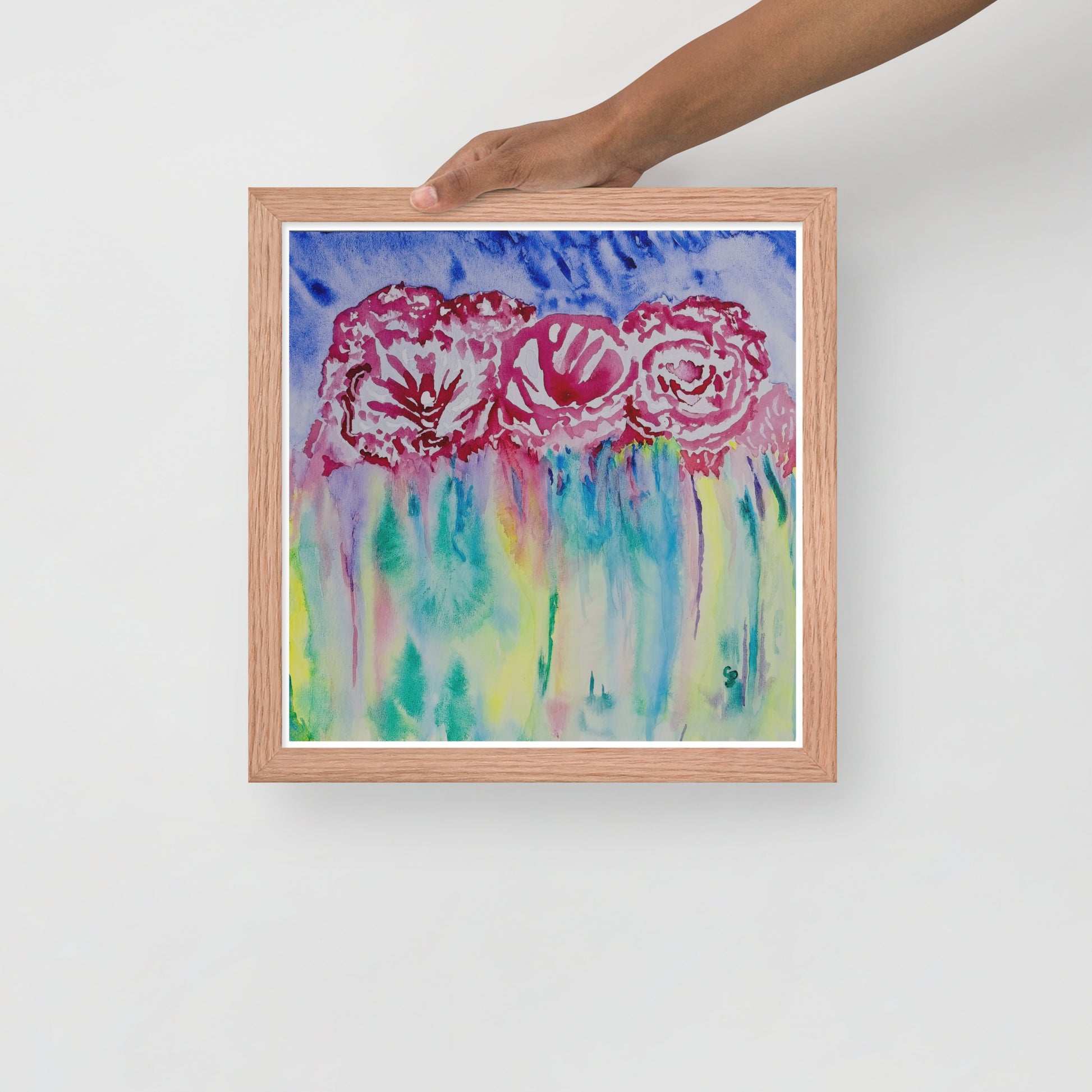 Original wall art featuring floral watercolor art design, perfect for home decor, gallery walls, or office spaces—high-quality artwork that adds color, character, and creativity to any room.
