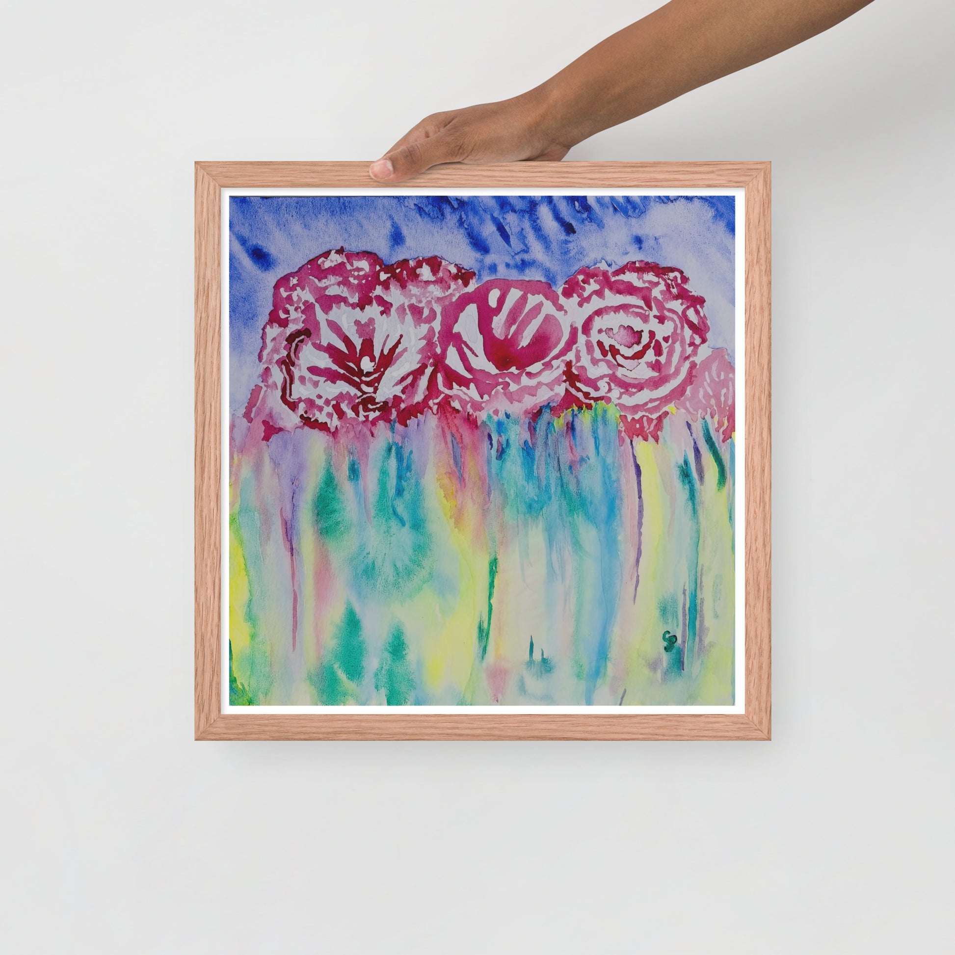 Original wall art featuring floral watercolor art design, perfect for home decor, gallery walls, or office spaces—high-quality artwork that adds color, character, and creativity to any room.
