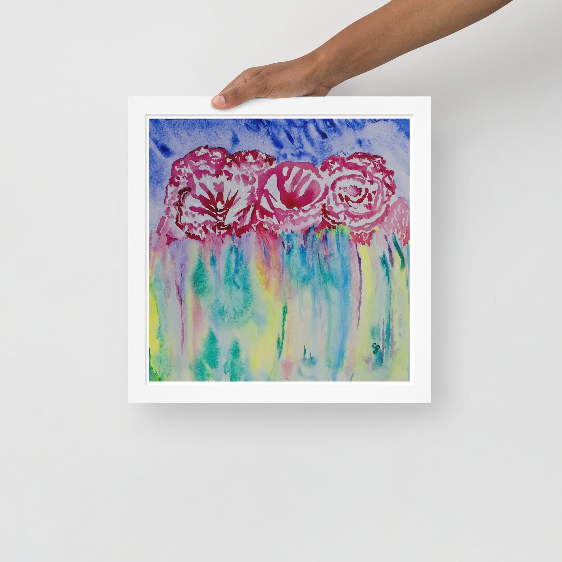Original wall art featuring floral watercolor art design, perfect for home decor, gallery walls, or office spaces—high-quality artwork that adds color, character, and creativity to any room.