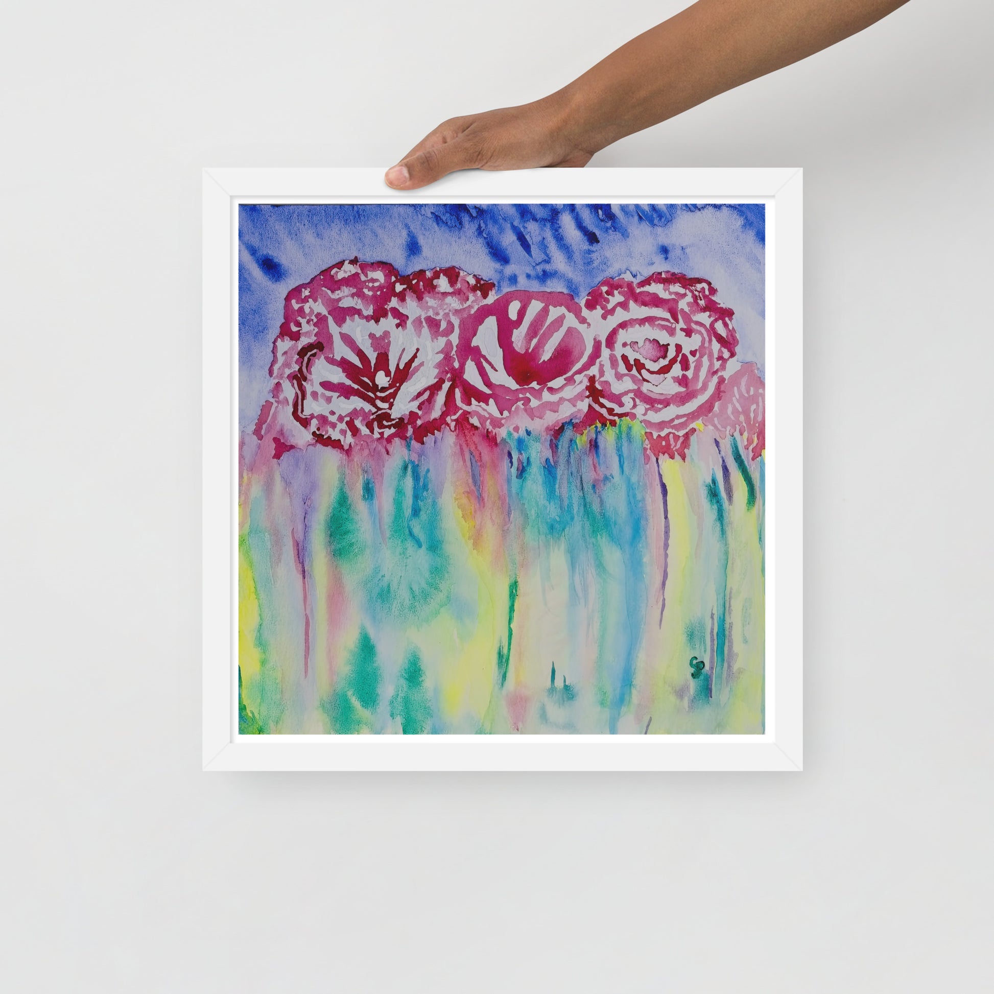 Original wall art featuring floral watercolor art design, perfect for home decor, gallery walls, or office spaces—high-quality artwork that adds color, character, and creativity to any room.