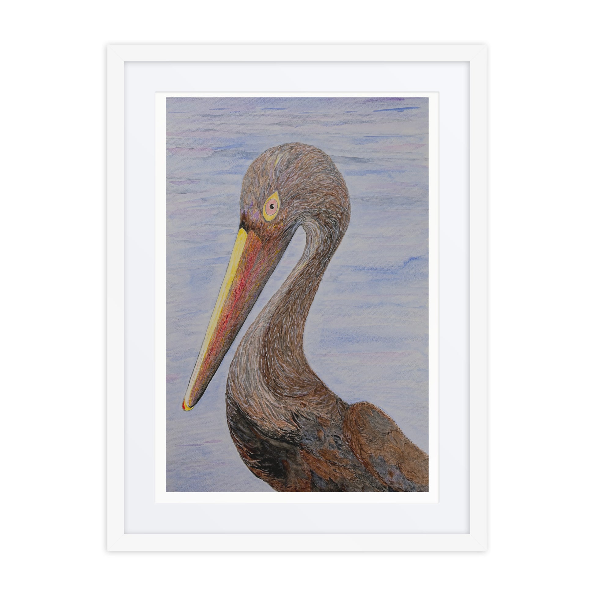 Original wall art featuring Louisiana Pelican watercolor art design, perfect for home decor, gallery walls, or office spaces—high-quality artwork that adds color, character, and creativity to any room.