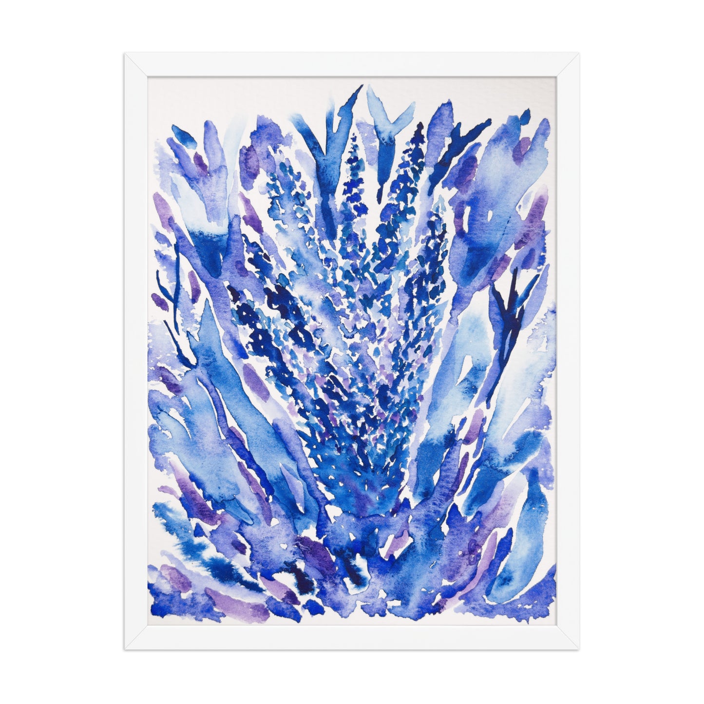 Original wall art featuring Floral Blues watercolor art design, perfect for home decor, gallery walls, or office spaces—high-quality artwork that adds color, character, and creativity to any room.