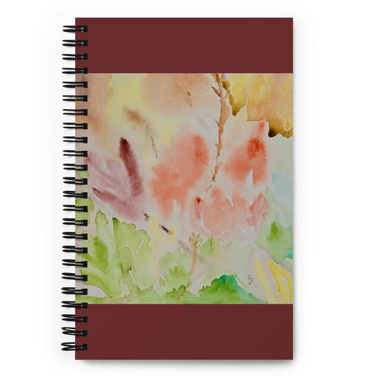 Notebook with a fall abstract design on a white background