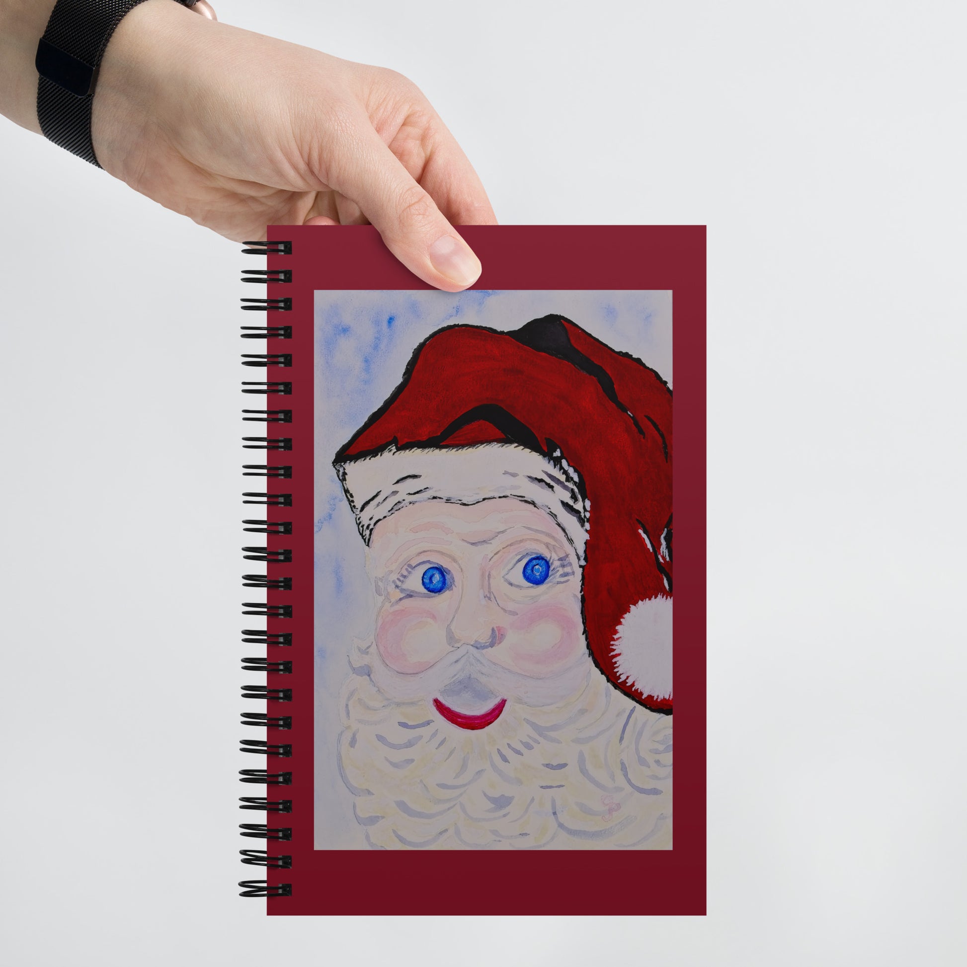 Notebook with a Santa Claus watercolor painting
