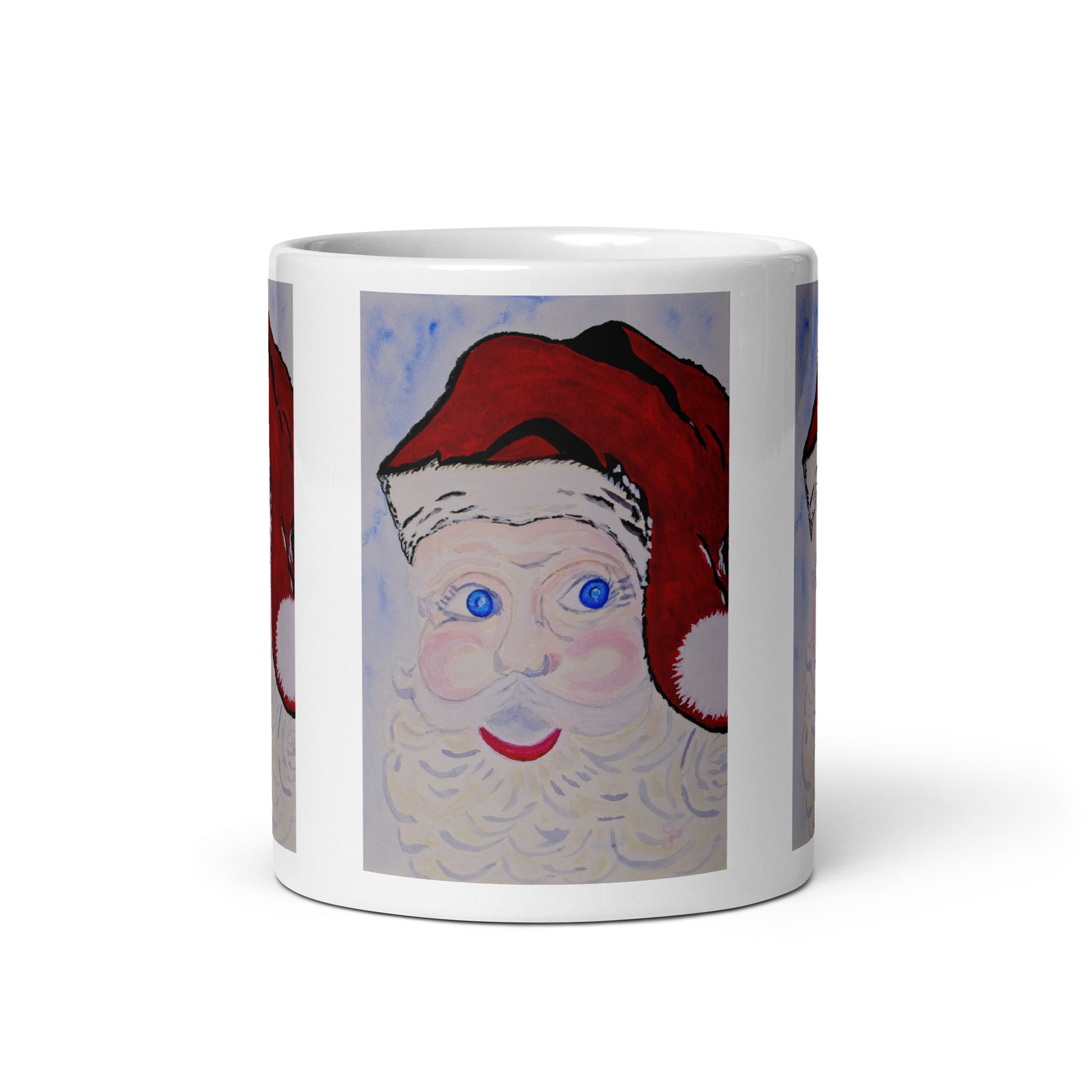 Mug with a watercolor painting of Santa Claus