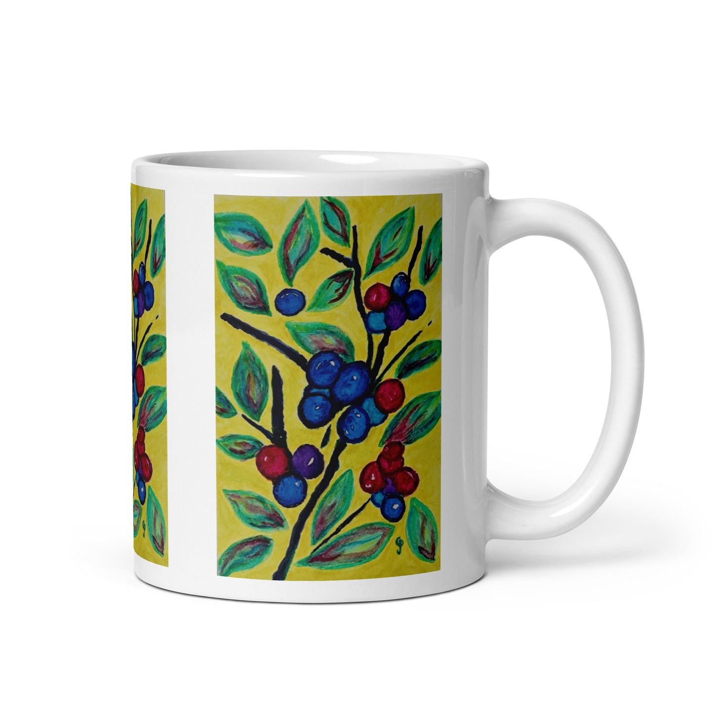 Ceramic mug featuring original artwork, perfect for coffee, tea, or hot cocoa—microwave and dishwasher safe, ideal for daily use, gifting, or adding artistic charm to your kitchen.