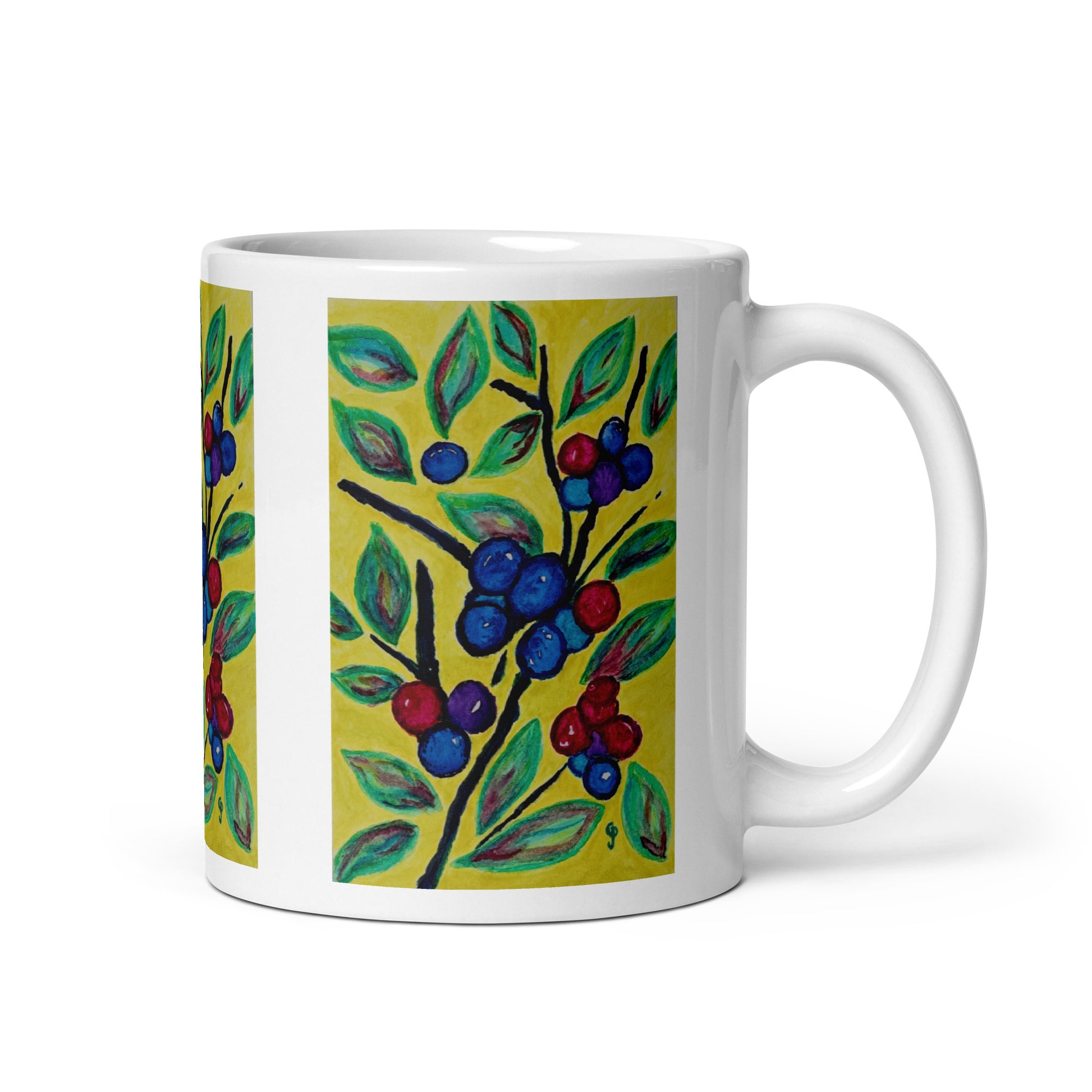 Ceramic mug featuring original artwork, perfect for coffee, tea, or hot cocoa—microwave and dishwasher safe, ideal for daily use, gifting, or adding artistic charm to your kitchen.