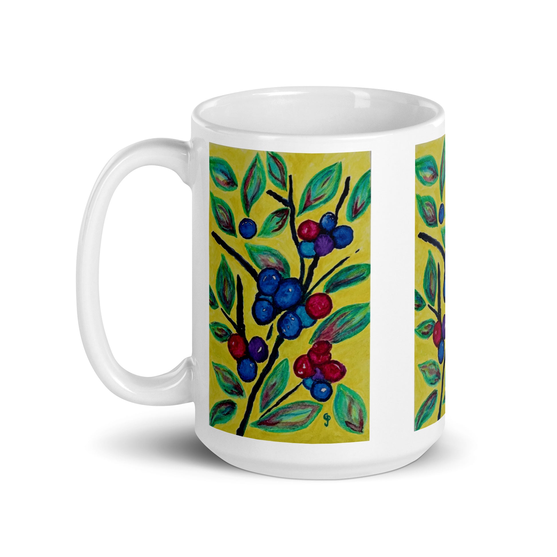 Ceramic mug featuring original artwork, perfect for coffee, tea, or hot cocoa—microwave and dishwasher safe, ideal for daily use, gifting, or adding artistic charm to your kitchen.