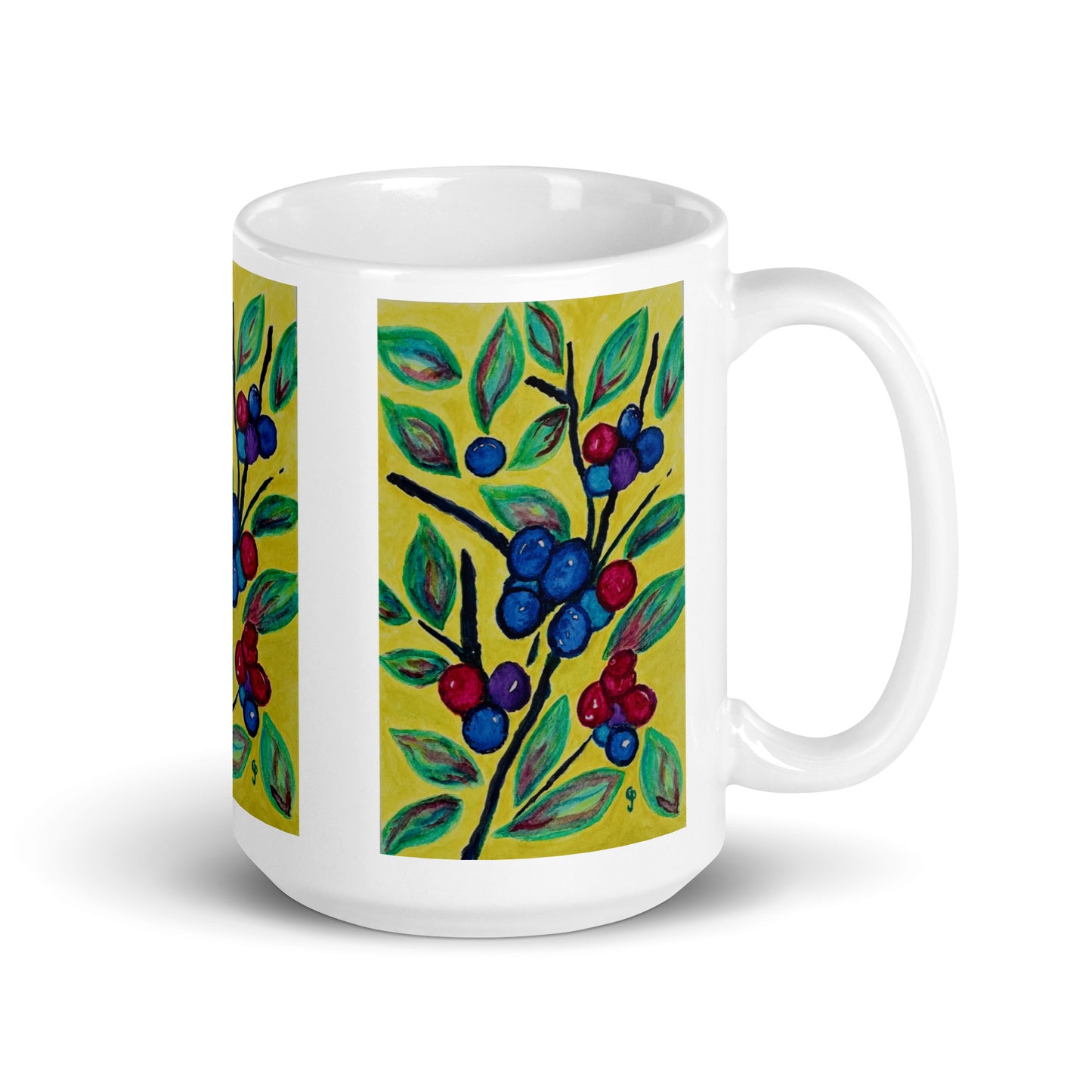 Ceramic mug featuring original artwork, perfect for coffee, tea, or hot cocoa—microwave and dishwasher safe, ideal for daily use, gifting, or adding artistic charm to your kitchen.