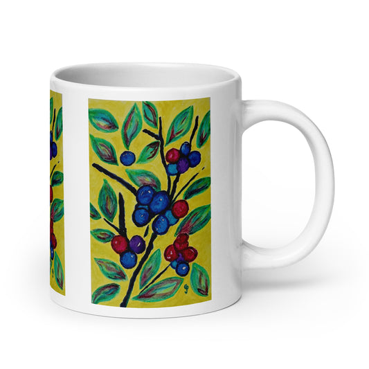 Ceramic mug featuring original artwork, perfect for coffee, tea, or hot cocoa—microwave and dishwasher safe, ideal for daily use, gifting, or adding artistic charm to your kitchen.