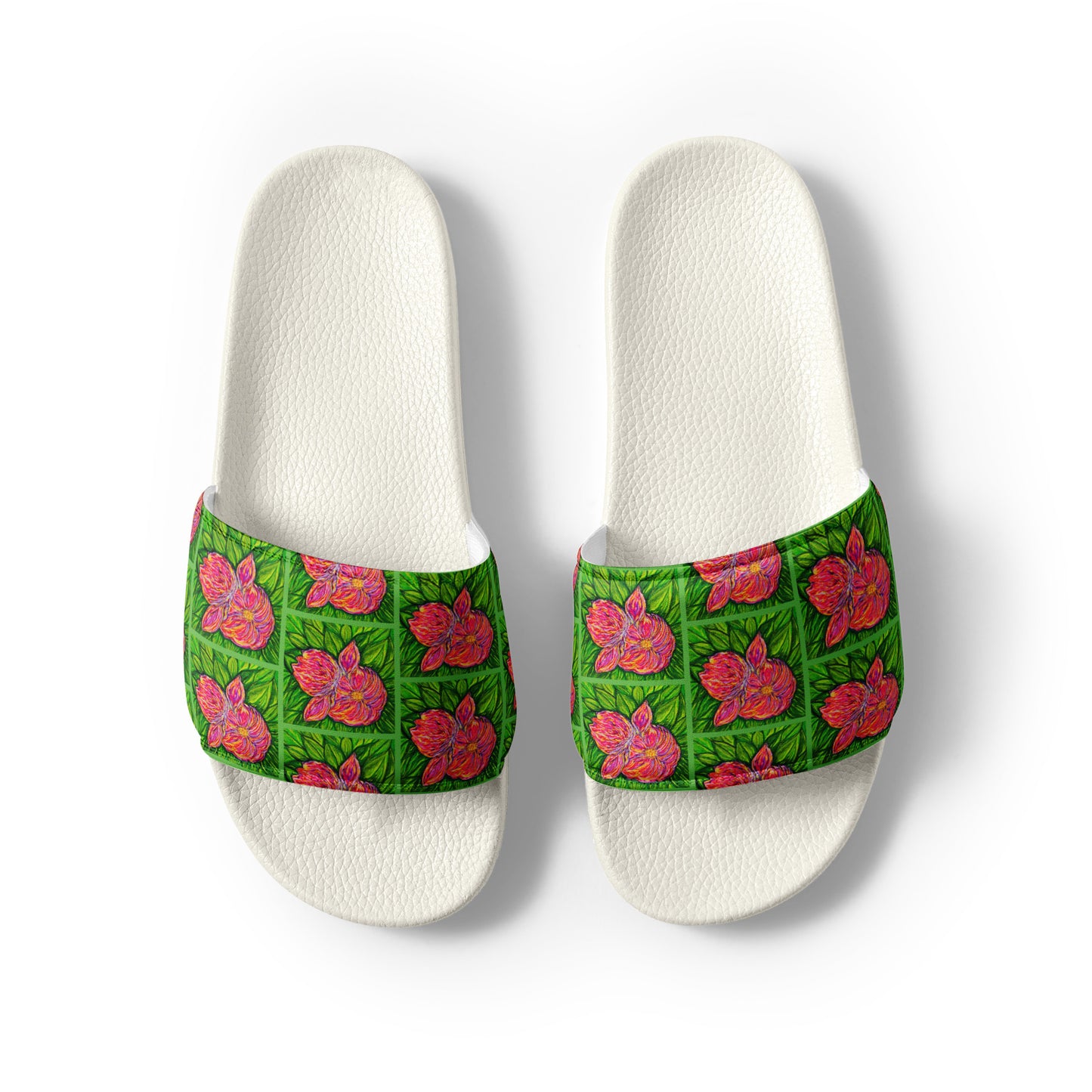 Stylish slides featuring original artwork, designed for comfort and everyday wear—unique artistic shoes perfect for casual outfits, street style, or creative fashion lovers.