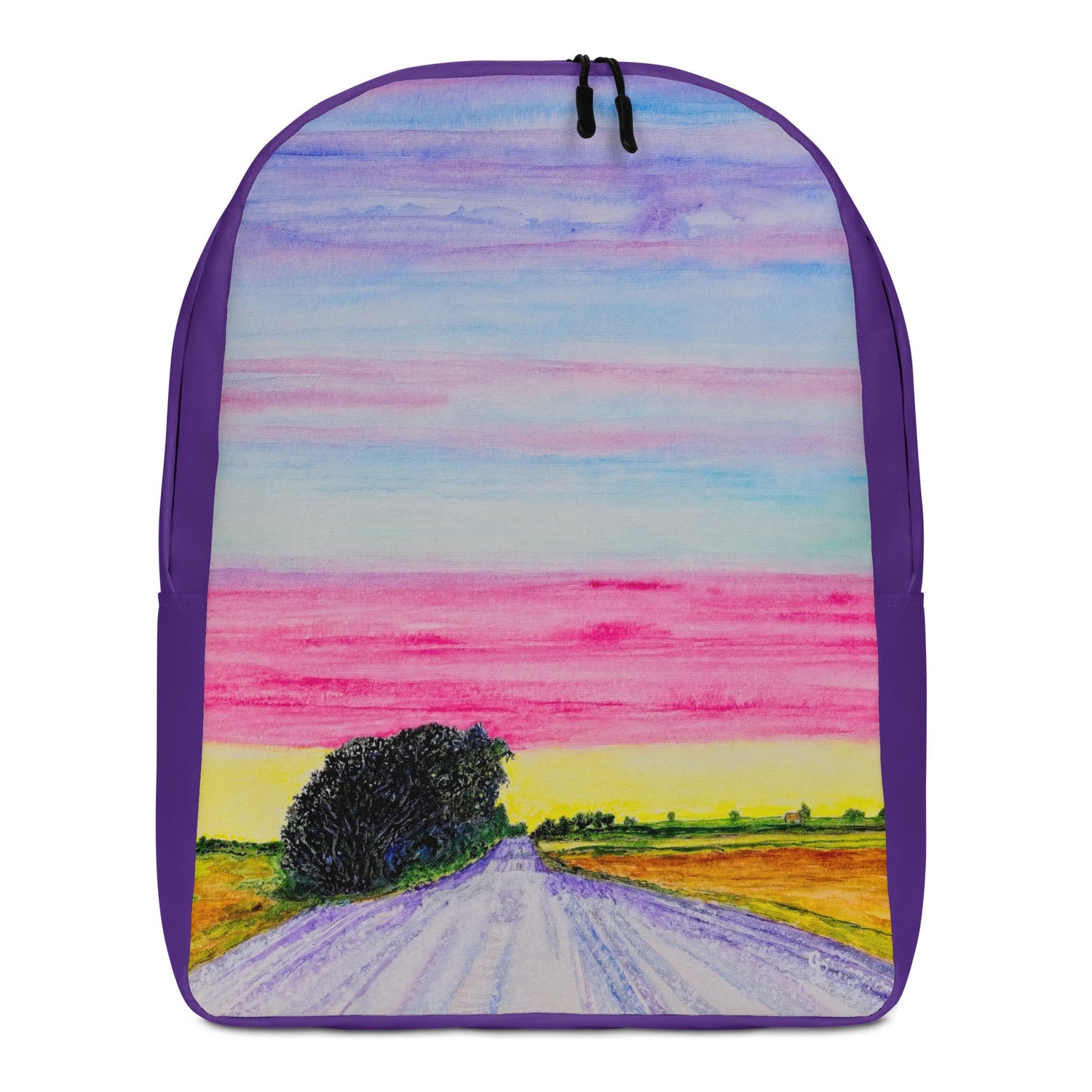 Stylish backpack featuring original artwork, with spacious compartments and durable construction—perfect for school, travel, work, or everyday use; combines function with artistic flair.