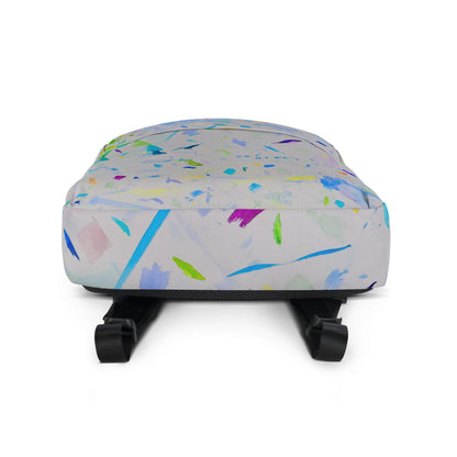 Stylish backpack featuring original artwork, with spacious compartments and durable construction—perfect for school, travel, work, or everyday use; combines function with artistic flair.