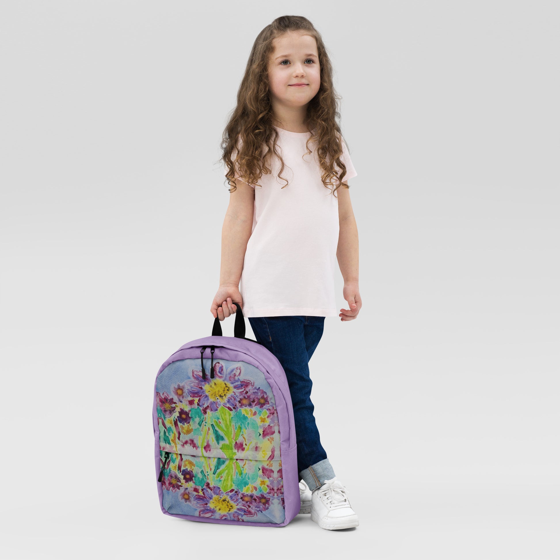 Stylish backpack featuring original artwork, with spacious compartments and durable construction—perfect for school, travel, work, or everyday use; combines function with artistic flair.