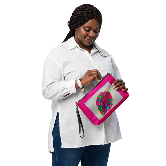 Stylish crossbody bag featuring original artwork—compact, lightweight, and designed for hands-free convenience; perfect for everyday use, travel, or festivals with artistic flair and functional storage.