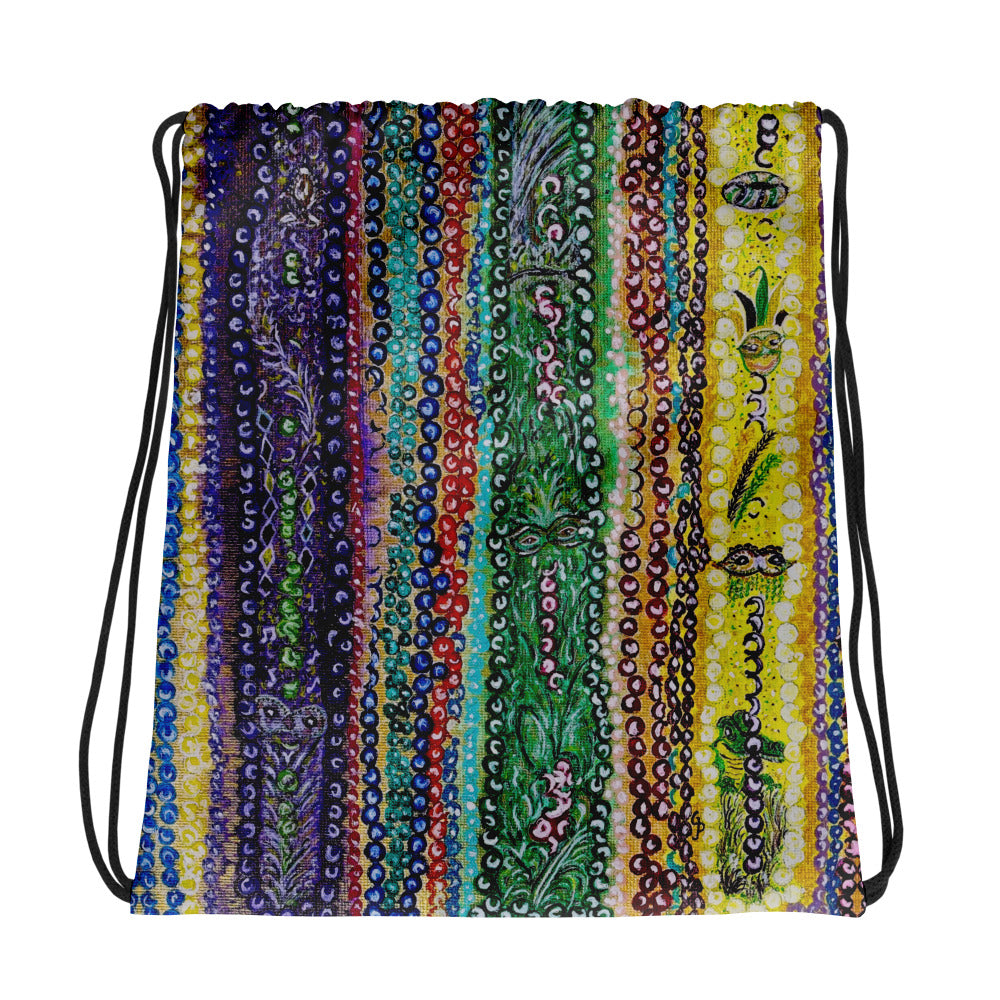 Lightweight drawstring bag featuring original artwork—perfect for gym, sports, travel, or daily errands; durable, compact, and stylish for art lovers on the go.