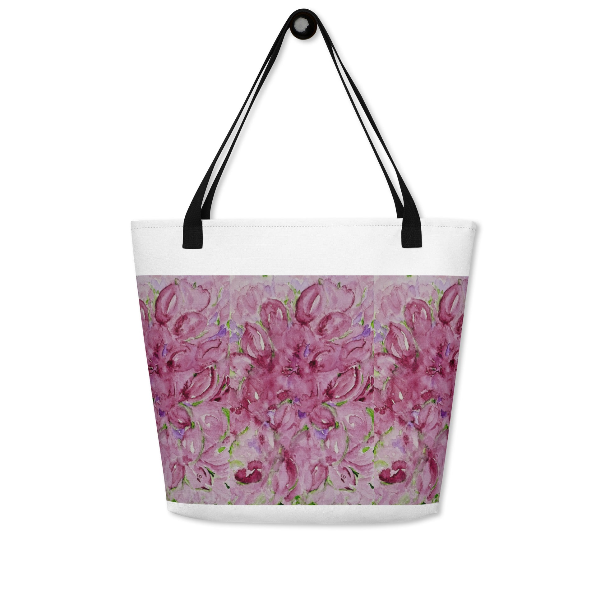 Tote bag with original watercolor artwork, featuring a spacious interior, sturdy straps, and lightweight design—perfect for travel, overnight stays, or stylish carry-on use.