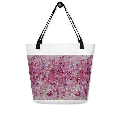 Tote bag with original watercolor artwork, featuring a spacious interior, sturdy straps, and lightweight design—perfect for travel, overnight stays, or stylish carry-on use.