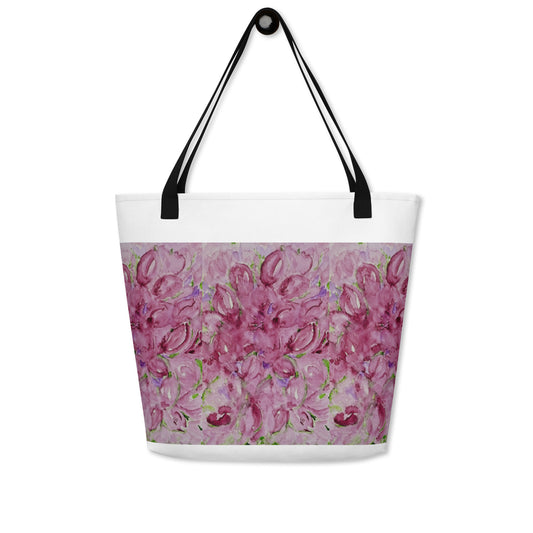 Tote bag with original watercolor artwork, featuring a spacious interior, sturdy straps, and lightweight design—perfect for travel, overnight stays, or stylish carry-on use.