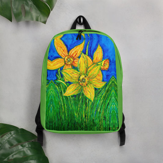 Stylish backpack featuring original artwork, with spacious compartments and durable construction—perfect for school, travel, work, or everyday use; combines function with artistic flair.