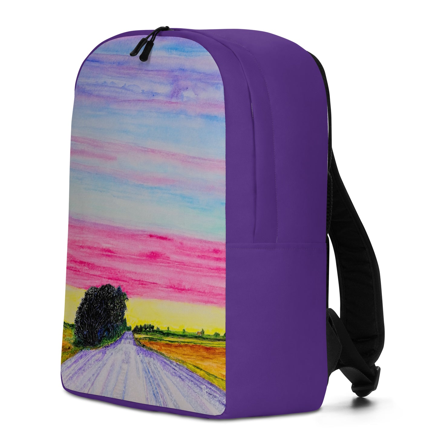 Stylish backpack featuring original artwork, with spacious compartments and durable construction—perfect for school, travel, work, or everyday use; combines function with artistic flair.