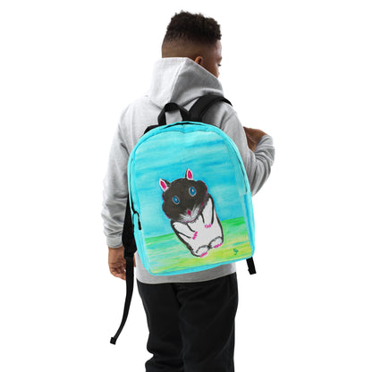 Stylish backpack featuring original artwork, with spacious compartments and durable construction—perfect for school, travel, work, or everyday use; combines function with artistic flair.