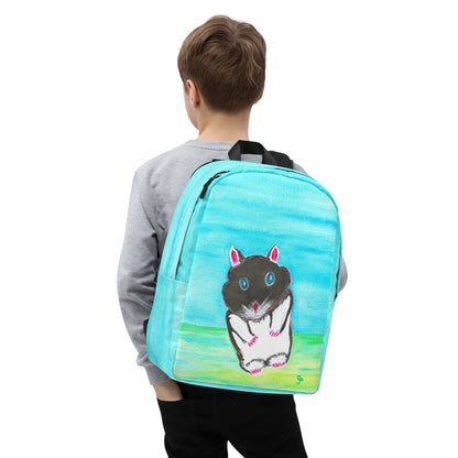 Stylish backpack featuring original artwork, with spacious compartments and durable construction—perfect for school, travel, work, or everyday use; combines function with artistic flair.