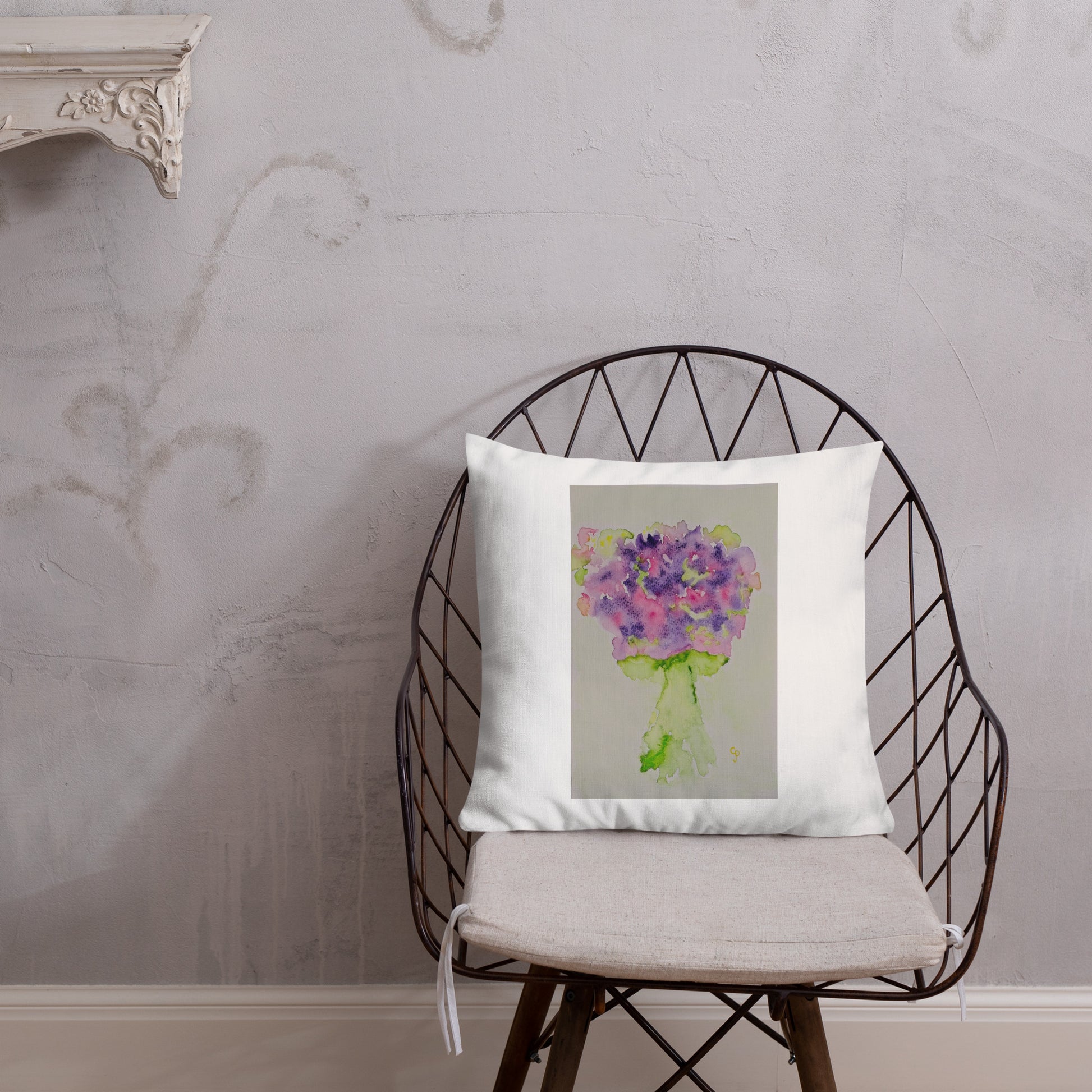 Premium decorative pillow featuring original artwork—plush, soft-touch fabric with a removable cover; perfect for enhancing living rooms, bedrooms, or cozy spaces with artistic home decor.
