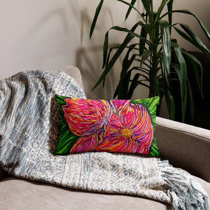 Premium decorative pillow featuring original artwork—plush, soft-touch fabric with a removable cover; perfect for enhancing living rooms, bedrooms, or cozy spaces with artistic home decor.