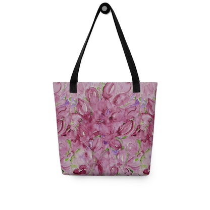 Floral tote bag with pink flowers