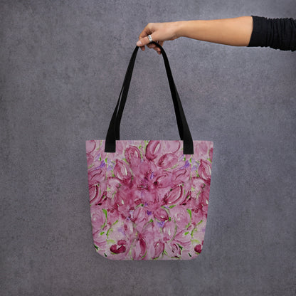 Tote bag with original watercolor artwork, featuring a spacious interior, sturdy straps, and lightweight design—perfect for travel, overnight stays, or stylish carry-on use.