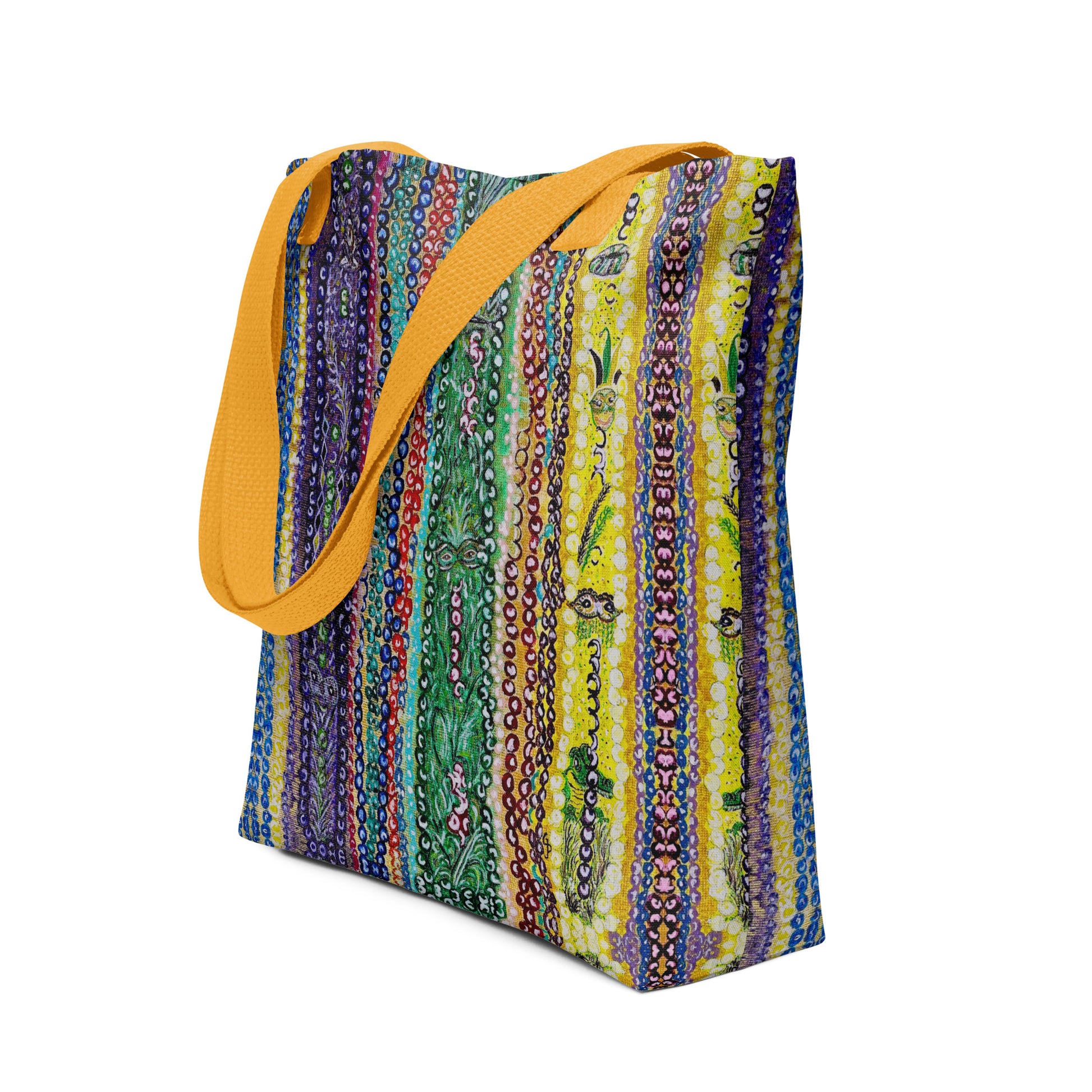 Tote bag with original watercolor artwork, featuring a spacious interior, sturdy straps, and lightweight design—perfect for travel, overnight stays, or stylish carry-on use.