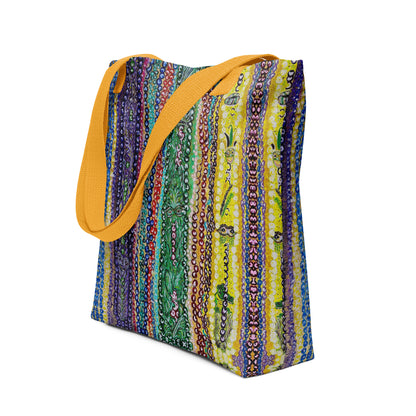 Tote bag with original watercolor artwork, featuring a spacious interior, sturdy straps, and lightweight design—perfect for travel, overnight stays, or stylish carry-on use.