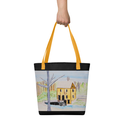 Tote bag with original watercolor artwork, featuring a spacious interior, sturdy straps, and lightweight design—perfect for travel, overnight stays, or stylish carry-on use.