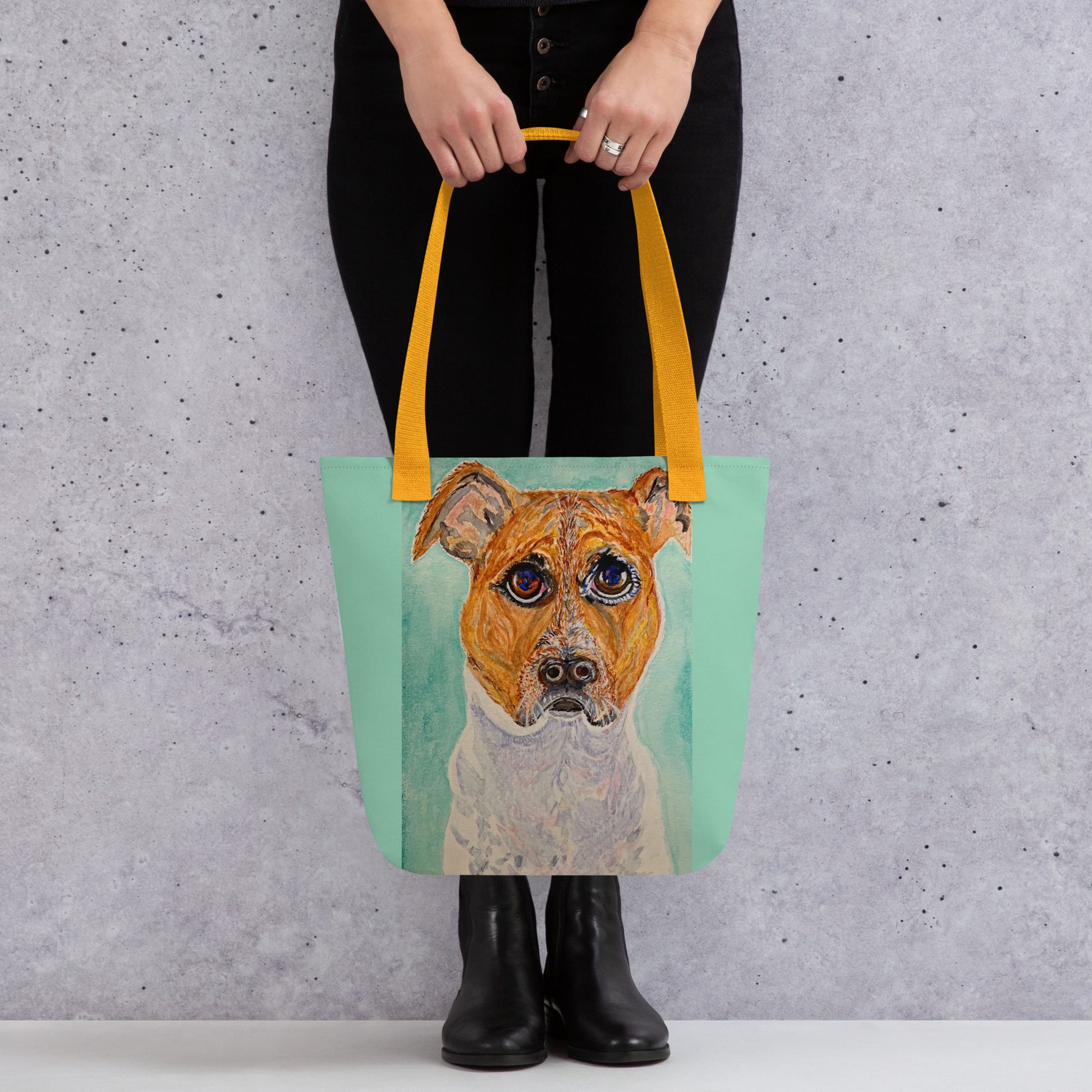 Tote bag with original watercolor artwork, featuring a spacious interior, sturdy straps, and lightweight design—perfect for travel, overnight stays, or stylish carry-on use.