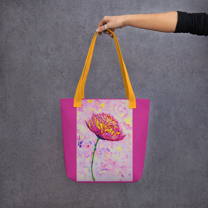Tote bag with original watercolor artwork, featuring a spacious interior, sturdy straps, and lightweight design—perfect for travel, overnight stays, or stylish carry-on use.