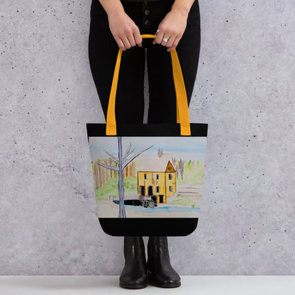 Tote bag with original watercolor artwork, featuring a spacious interior, sturdy straps, and lightweight design—perfect for travel, overnight stays, or stylish carry-on use.