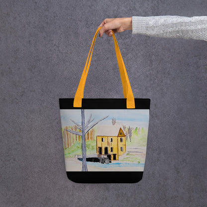 Tote bag with original watercolor artwork, featuring a spacious interior, sturdy straps, and lightweight design—perfect for travel, overnight stays, or stylish carry-on use.