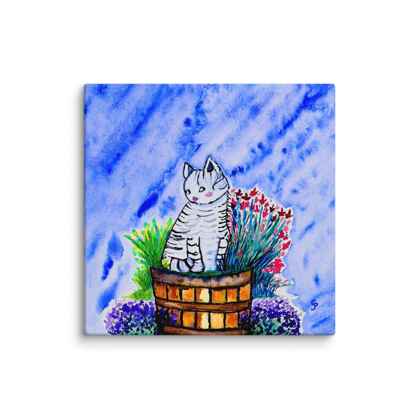 Original canvas wall art featuring watercolor art design, perfect for home decor, gallery walls, or office spaces—high-quality artwork that adds color, character, and creativity to any room.