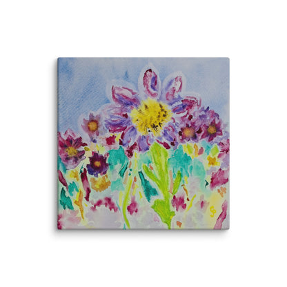 Colorful floral painting on a white background