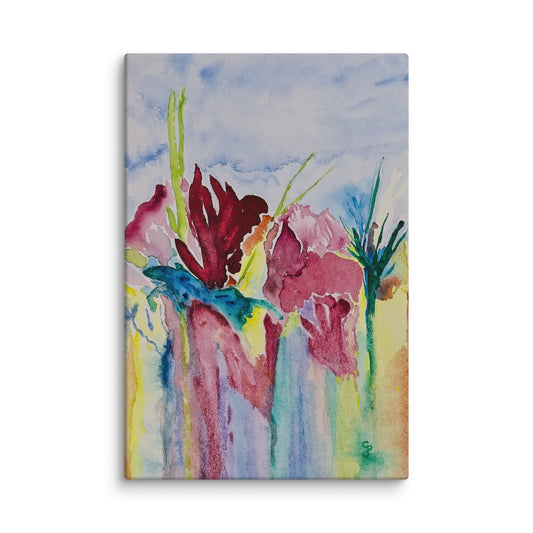 Original canvas wall art featuring watercolor art design, perfect for home decor, gallery walls, or office spaces—high-quality artwork that adds color, character, and creativity to any room.