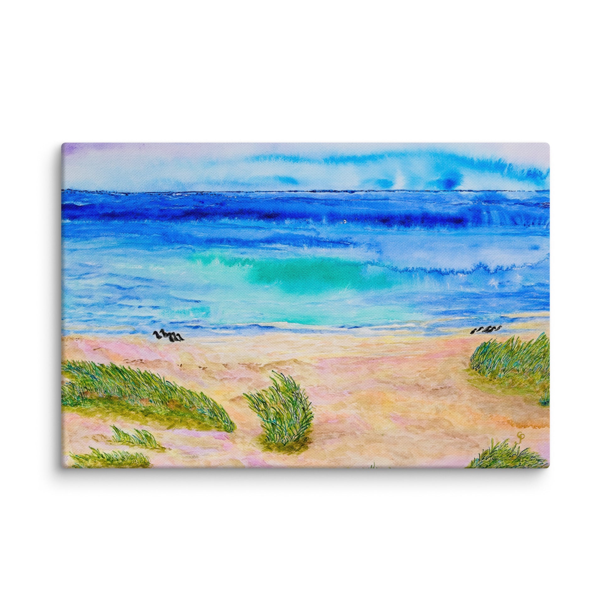 Original canvas wall art featuring watercolor art design, perfect for home decor, gallery walls, or office spaces—high-quality artwork that adds color, character, and creativity to any room.