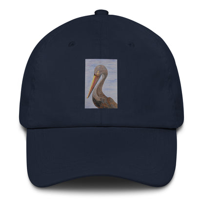 Navy blue cap with a Louisiana pelican design on a white background
