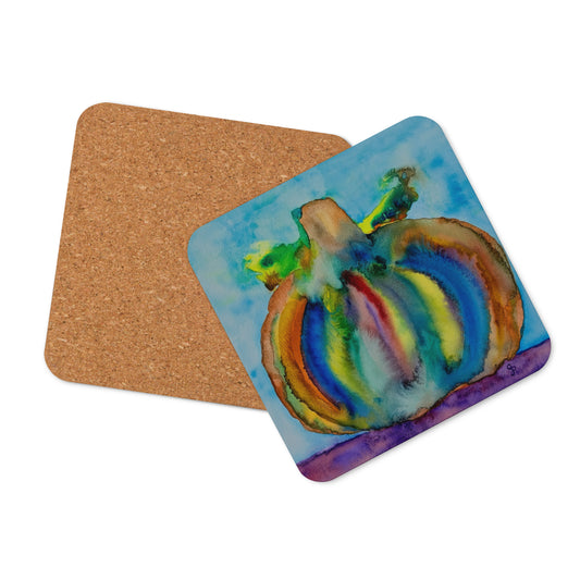 Cork-back coaster featuring original artwork—durable, heat-resistant, and non-slip; perfect for protecting tables while adding an artistic and stylish touch to home or office décor.