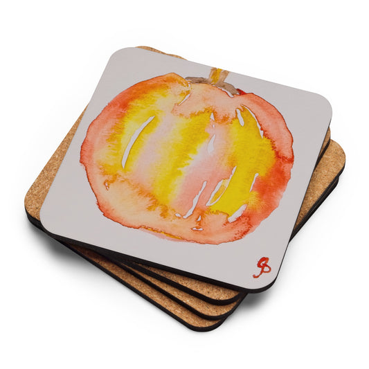 Cork-back coaster featuring original artwork—durable, heat-resistant, and non-slip; perfect for protecting tables while adding an artistic and stylish touch to home or office décor.