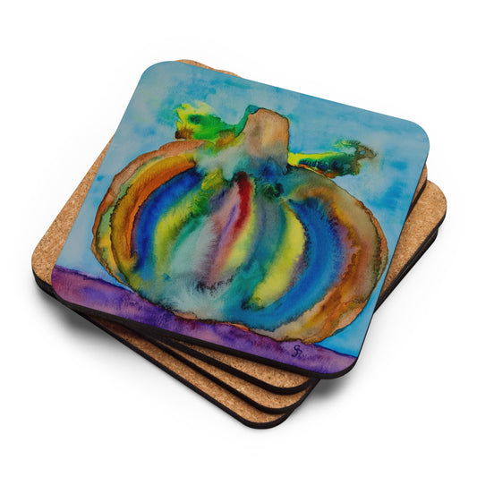 Cork-back coaster featuring original artwork—durable, heat-resistant, and non-slip; perfect for protecting tables while adding an artistic and stylish touch to home or office décor.