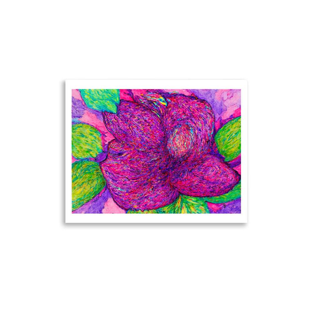 Colorful abstract flower painting on a white background
