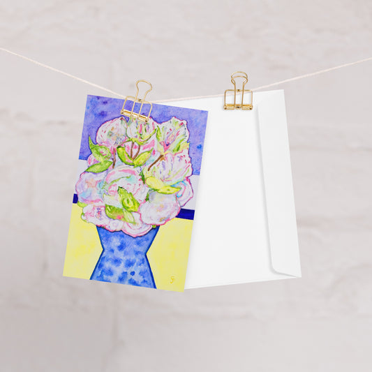 Premium greeting card featuring original artwork —perfect for notes, holidays, or special occasions; printed with quality with vibrant colors for a personal, artistic touch.