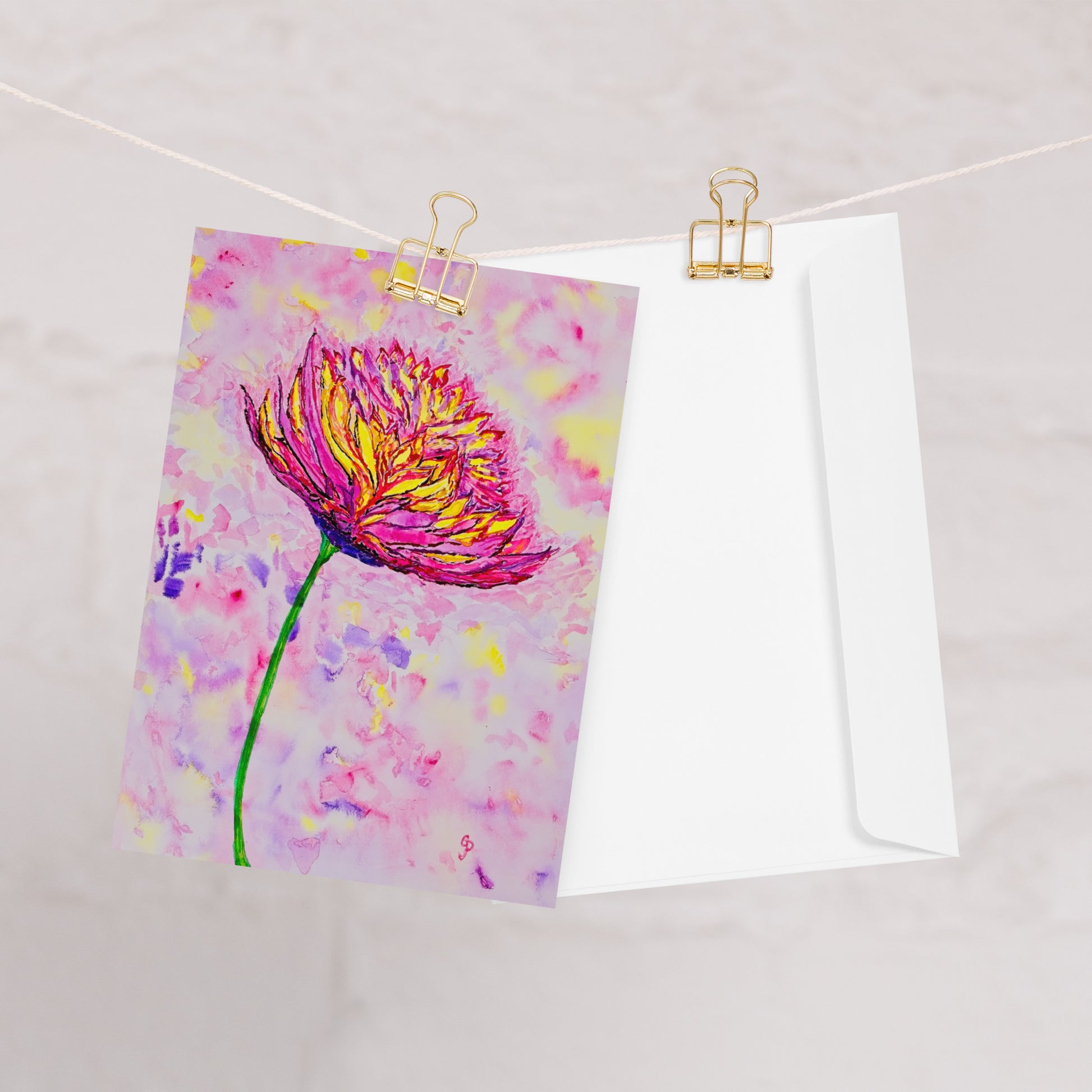 Premium greeting card featuring original artwork —perfect for notes, holidays, or special occasions; printed with quality with vibrant colors for a personal, artistic touch.